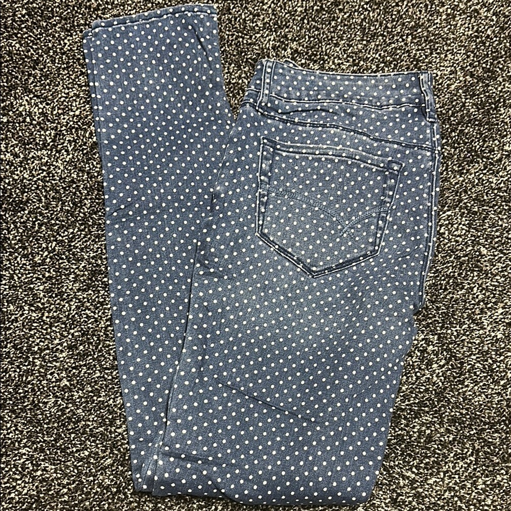 Bullhead Women's Skinny Jeans - Blue Polka Dot